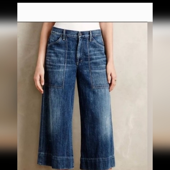Citizens Of Humanity Denim - CITIZENS OF HUMANITY Poise Wide Leg Cropped Jeans - Size 27"